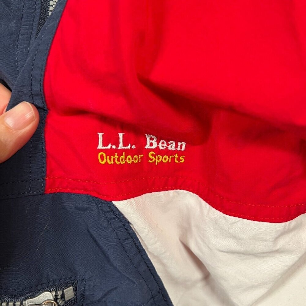 Vintage L.L. Bean Anorak Quarter Zip Jacket Mens Size Large Blue Red Made In USA - Picture 4 of 12